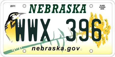 NE license plate WWX396