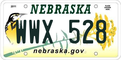 NE license plate WWX528