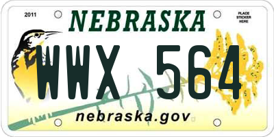 NE license plate WWX564