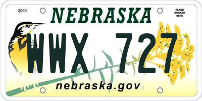 NE license plate WWX727
