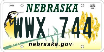 NE license plate WWX744
