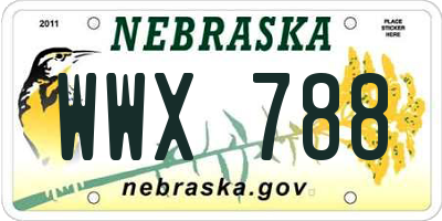 NE license plate WWX788