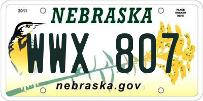 NE license plate WWX807