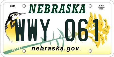 NE license plate WWY061