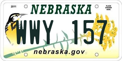 NE license plate WWY157