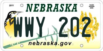 NE license plate WWY202