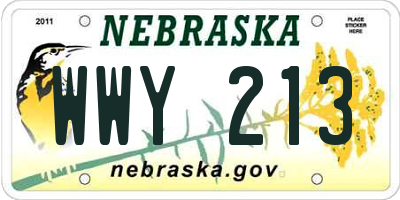 NE license plate WWY213