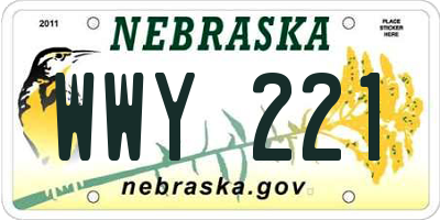 NE license plate WWY221