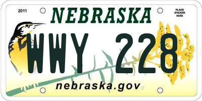 NE license plate WWY228