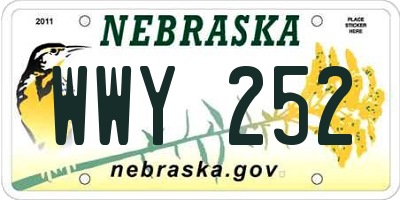 NE license plate WWY252