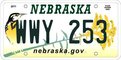 NE license plate WWY253