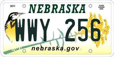 NE license plate WWY256
