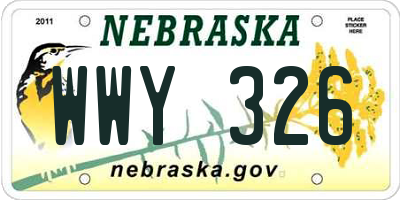 NE license plate WWY326