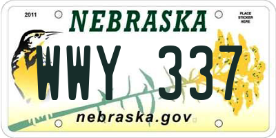 NE license plate WWY337