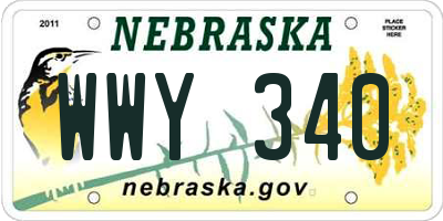 NE license plate WWY340