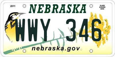 NE license plate WWY346