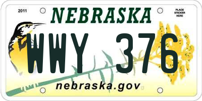 NE license plate WWY376