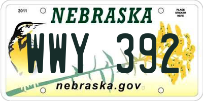 NE license plate WWY392