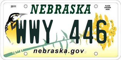 NE license plate WWY446