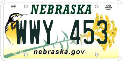 NE license plate WWY453