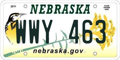 NE license plate WWY463