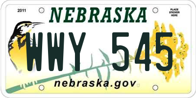NE license plate WWY545