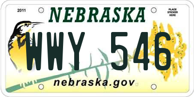 NE license plate WWY546