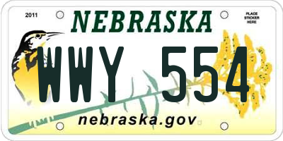 NE license plate WWY554