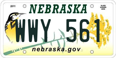 NE license plate WWY561