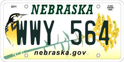 NE license plate WWY564