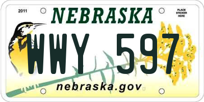 NE license plate WWY597