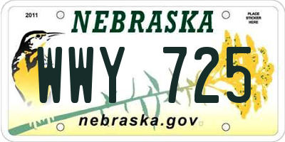 NE license plate WWY725