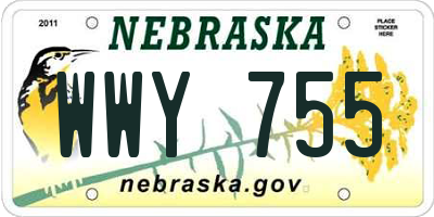 NE license plate WWY755