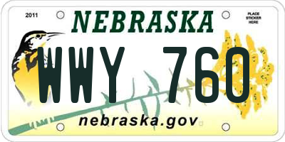 NE license plate WWY760