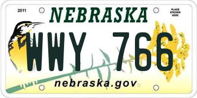 NE license plate WWY766