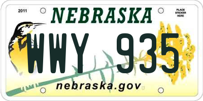 NE license plate WWY935