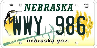 NE license plate WWY986