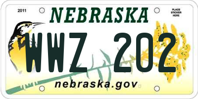 NE license plate WWZ202
