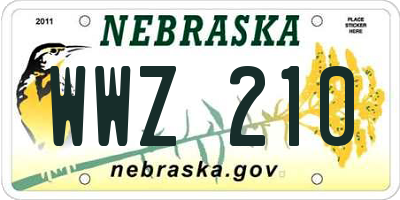 NE license plate WWZ210