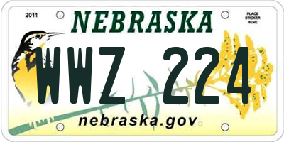 NE license plate WWZ224