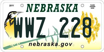 NE license plate WWZ228