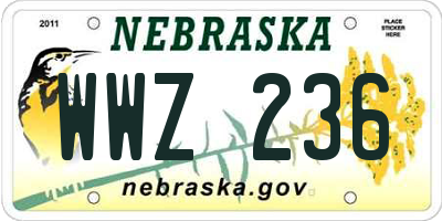 NE license plate WWZ236