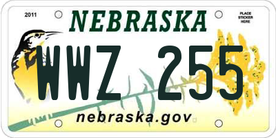 NE license plate WWZ255
