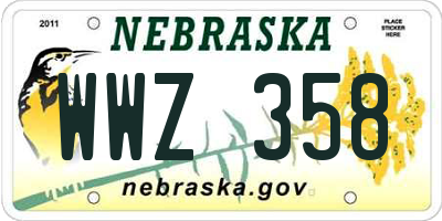 NE license plate WWZ358