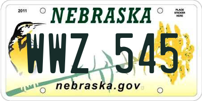 NE license plate WWZ545