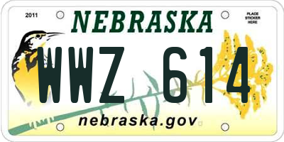 NE license plate WWZ614