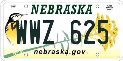 NE license plate WWZ625