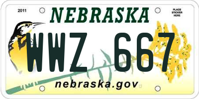 NE license plate WWZ667