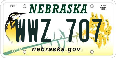 NE license plate WWZ707