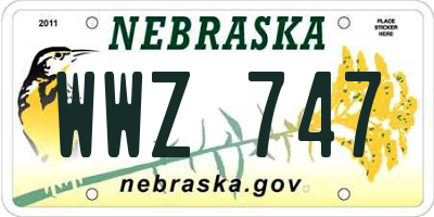 NE license plate WWZ747